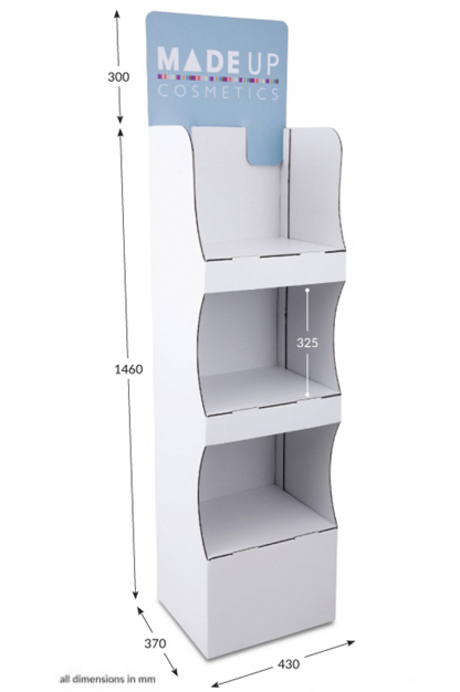 3 Shelf Compact Popup FSDU - Header Printed