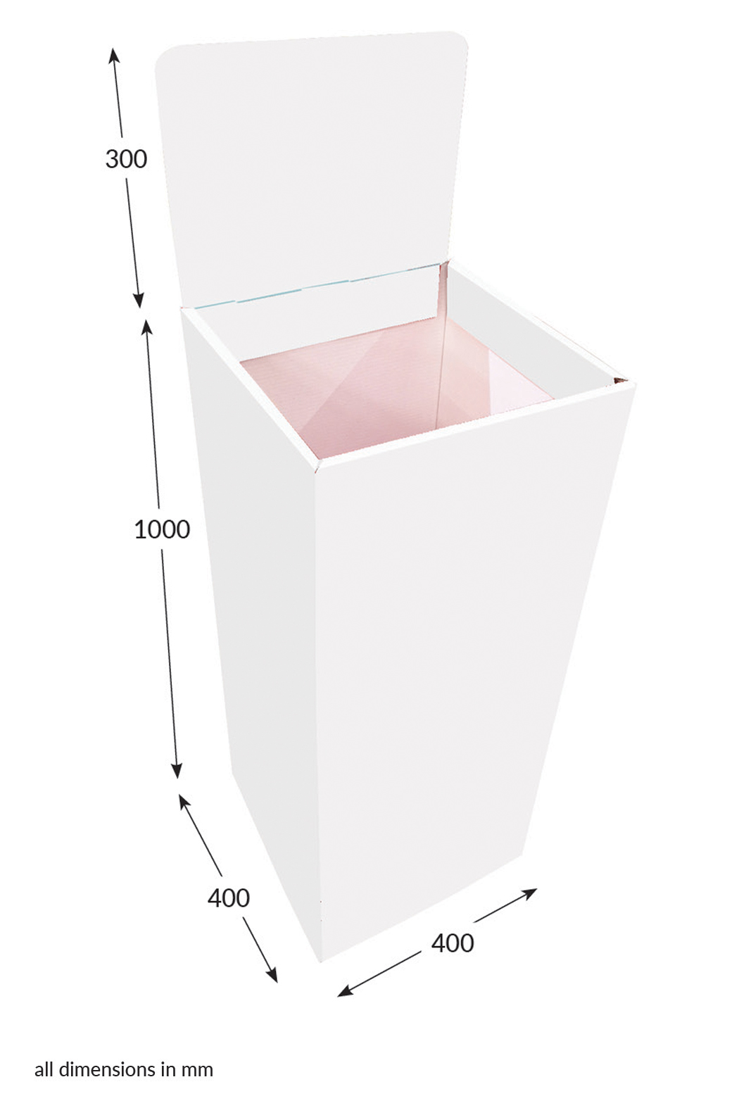 Featured image for “Square Dump Bin With Header - Unprinted”