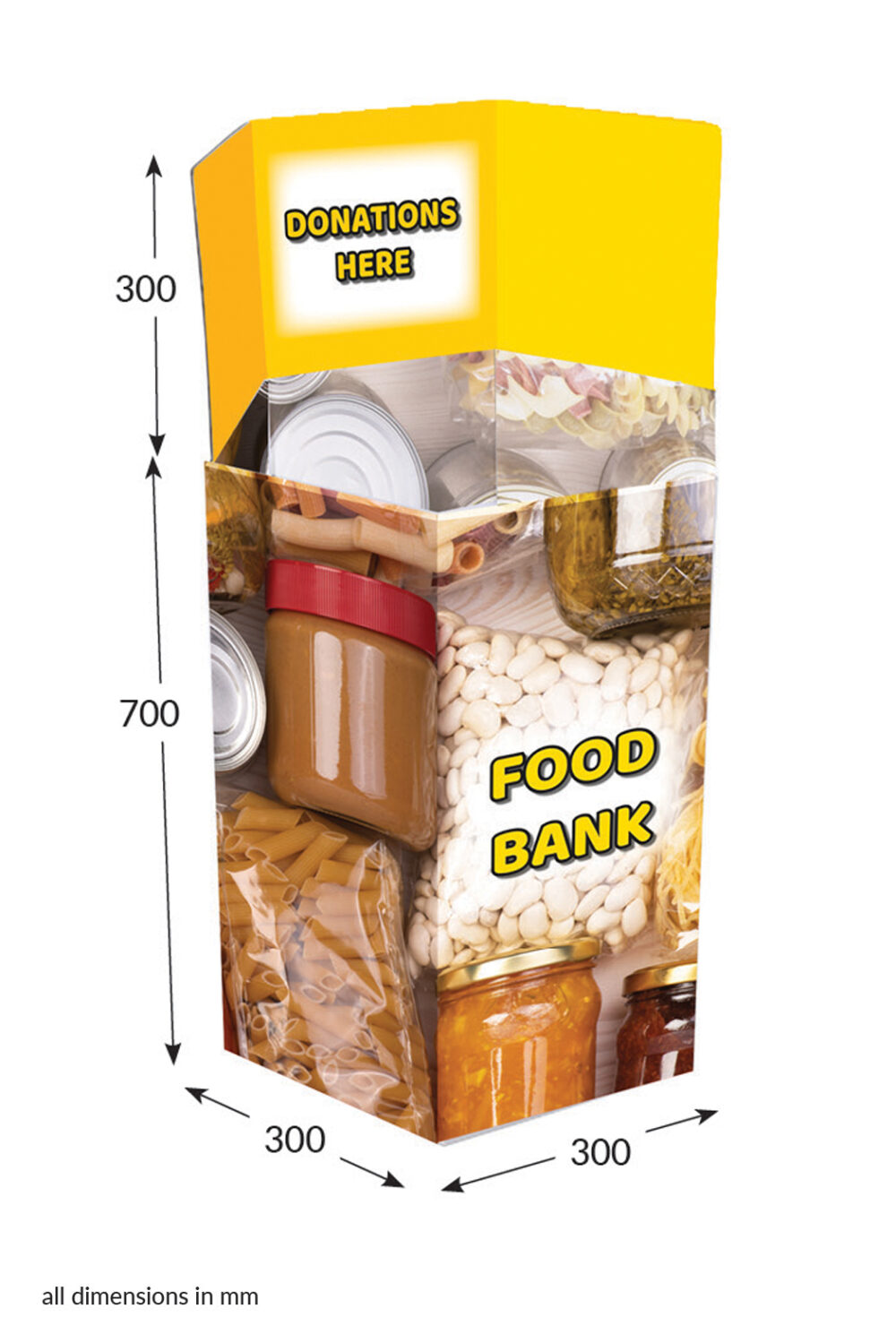Featured image for “Large Hexagonal Dump Bin - Food Bank”