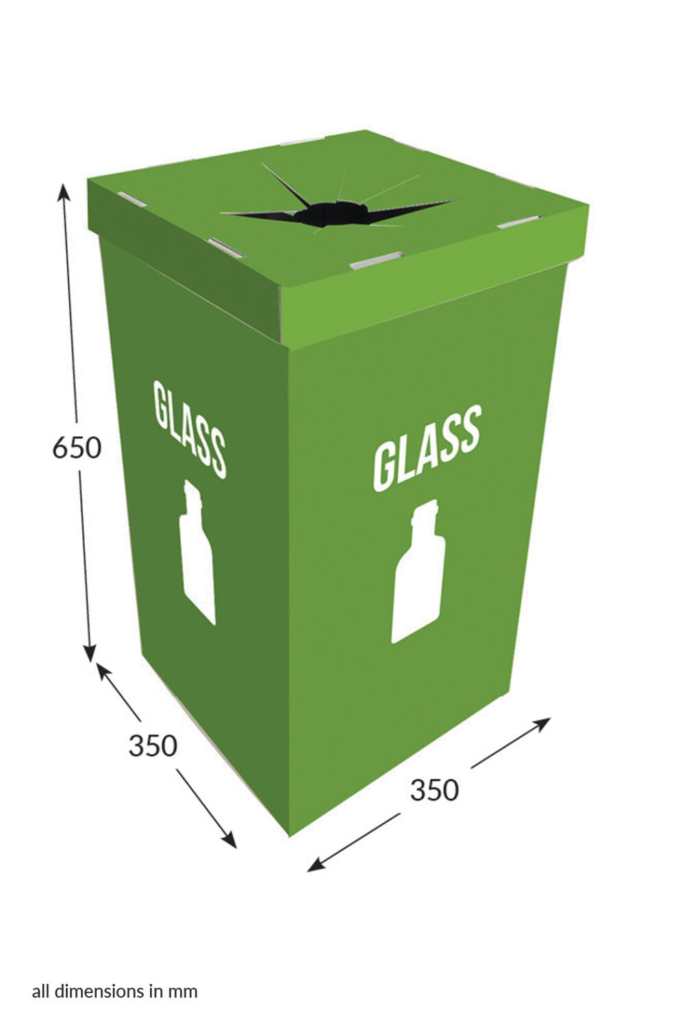 Featured image for “Small Square Dumpbin With Lid - Glass (Green)”