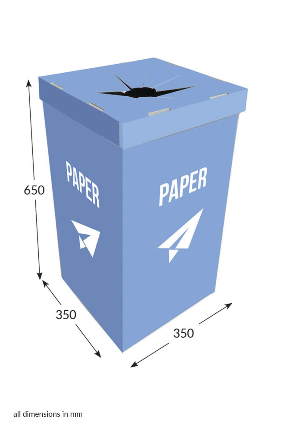 Featured image for “Small Square Dumpbin With Lid - Paper (Blue)”