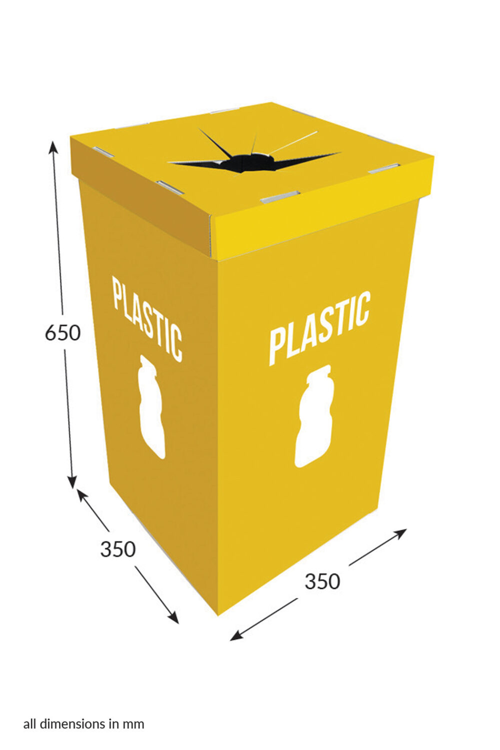 Featured image for “Small Square Dumpbin With Lid - Plastic (Yellow)”
