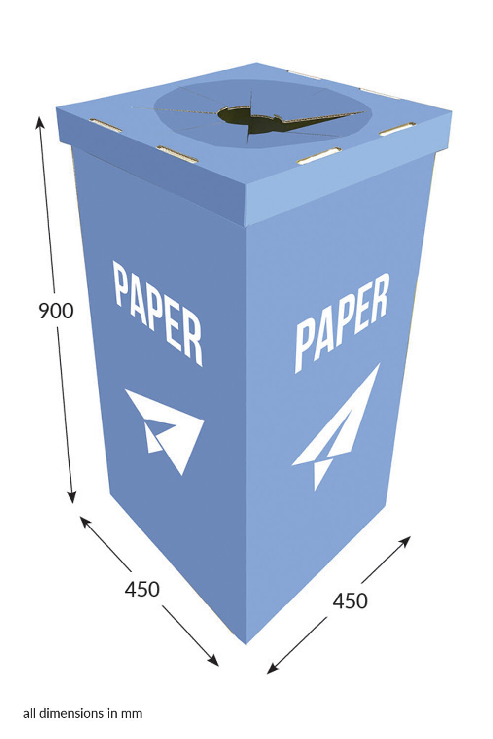 Featured image for “Large Square Dump Bin With Lid - Paper (Blue)”