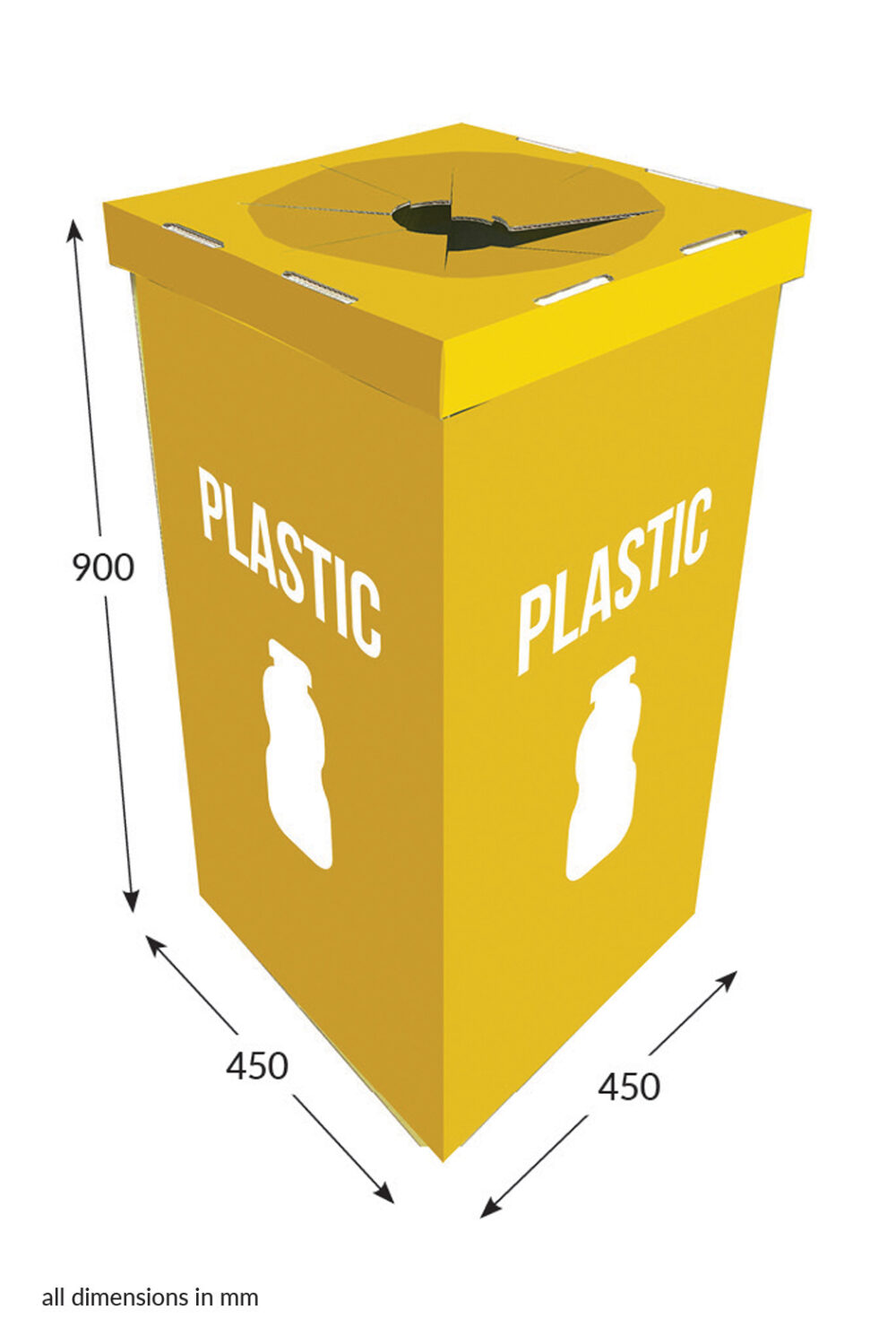 Featured image for “Large Square Dump Bin With Lid - Plastic (Yellow)”